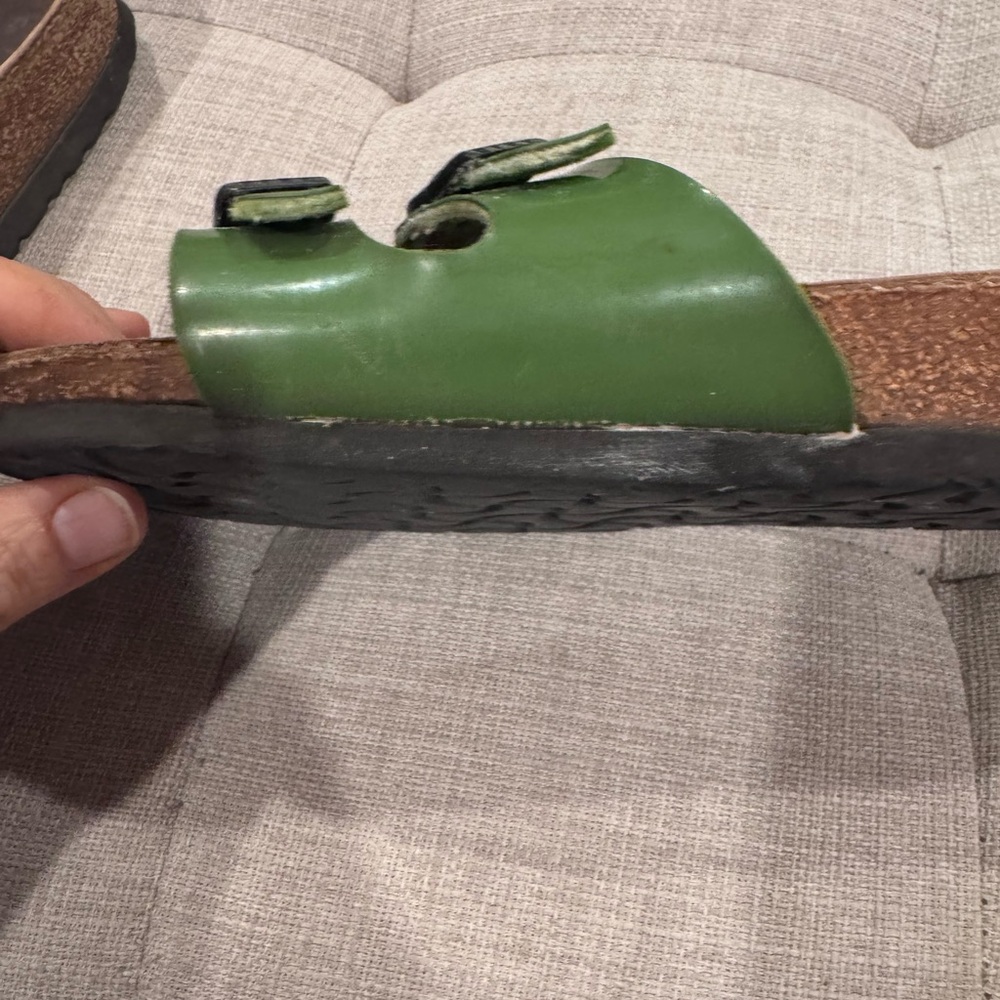 Birkenstock Double-Buckle Sandals in patent leather Olive size 38 245 - Picture 7 of 10